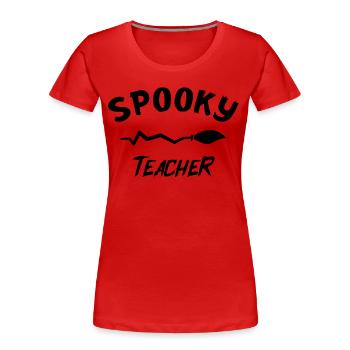 Halloween Teacher Scary Teacher - Women's Premium Organic T-Shirt - red - Front - Mia (176cm)