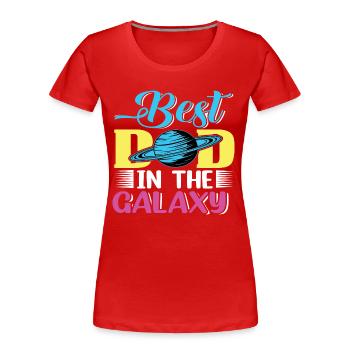Bester Vater in der Galaxie - Frauen Premium Bio T-Shirt - Rot - Vorne - Mia (176cm)