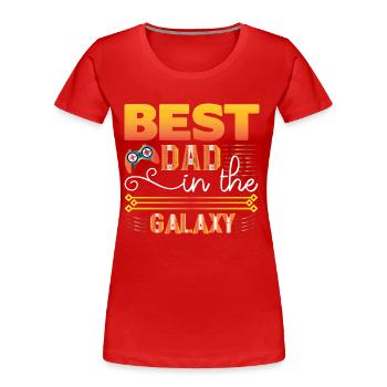 Bester Vater in der Galaxie - Frauen Premium Bio T-Shirt - Rot - Vorne - Mia (176cm)