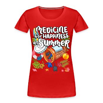 Medicine For Happiness In Summer Cat Gum Eaters - Women's Premium Organic T-Shirt - red - Front - Mia (176cm)