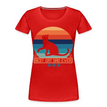 Beste Katze Papa aller Zeiten Beste Katze Papa Kätzchen - Frauen Premium Bio T-Shirt - Rot - Vorne - Mia (176cm)