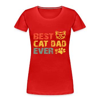 Beste Katze Papa aller Zeiten Beste Katze Papa Kätzchen - Frauen Premium Bio T-Shirt - Rot - Vorne - Mia (176cm)