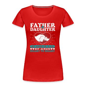 Vater und Tochter - Frauen Premium Bio T-Shirt - Rot - Vorne - Mia (176cm)