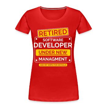 Softwareentwickler Ruhestand - Frauen Premium Bio T-Shirt - Rot - Vorne - Mia (176cm)