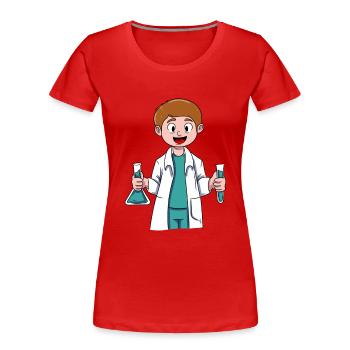 Kleiner Forscher - Frauen Premium Bio T-Shirt - Rot - Vorne - Mia (176cm)