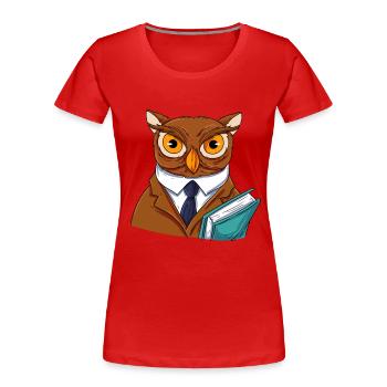 Owl Bird Eagle Owl - Women's Premium Organic T-Shirt - red - Front - Mia (176cm)