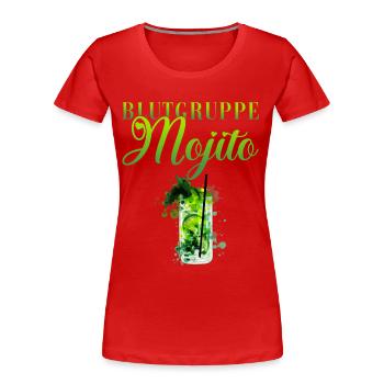 Blutgruppe Mojito Barkeeper - Frauen Premium Bio T-Shirt - Rot - Vorne - Mia (176cm)
