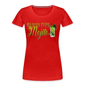 Blutgruppe Mojito Cocktail Barkeeper - Frauen Premium Bio T-Shirt - Rot - Vorne - Mia (176cm)
