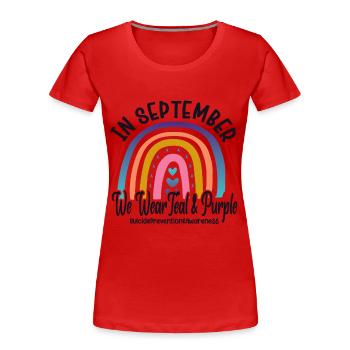 Prévention du suicide en septembre que nous portons - T-shirt bio Premium Femme - rouge - Devant - Mia (176cm)