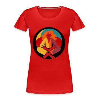 femme détendue - T-shirt bio Premium Femme - rouge - Devant - Mia (176cm)