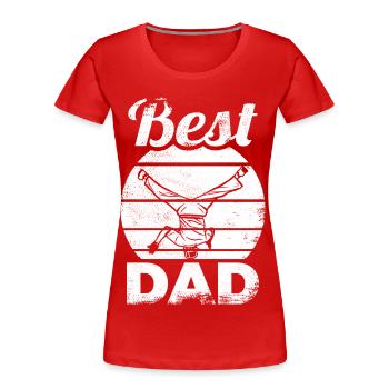 Breakdance Vater - Frauen Premium Bio T-Shirt - Rot - Vorne - Mia (176cm)