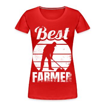 Bester Landwirt - Frauen Premium Bio T-Shirt - Rot - Vorne - Mia (176cm)