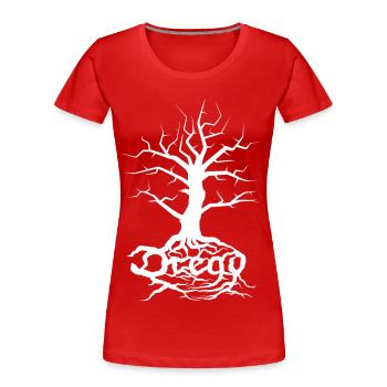 Dread Tree White - T-shirt bio Premium Femme - rouge - Devant - Mia (176cm)