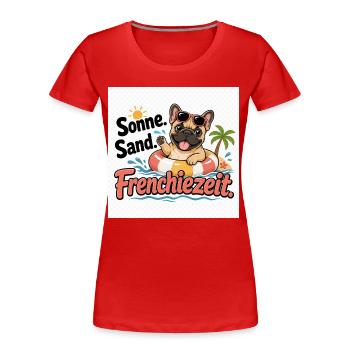 Sonne Sand Frenchzeit - Frauen Premium Bio T-Shirt - Rot - Vorne - Mia (176cm)