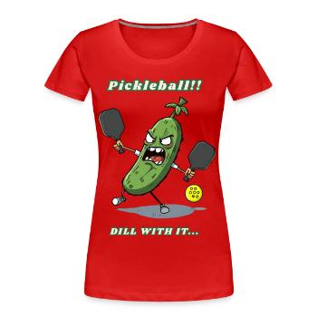Pickleball - Women's Premium Organic T-Shirt - red - Front - Mia (176cm)