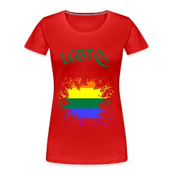 LGBTQ Kleks Splash lgbtq - Frauen Premium Bio T-Shirt - Rot - Vorne - Mia (176cm)