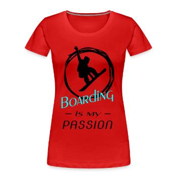Boarding Snowboarding - Frauen Premium Bio T-Shirt - Rot - Vorne - Mia (176cm)