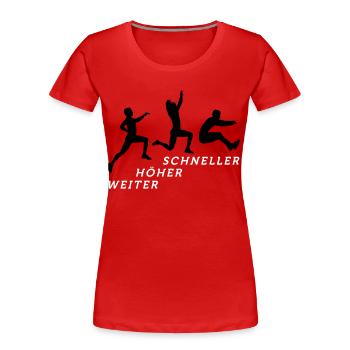Weitsprung 12 2017 2c 02 - Frauen Premium Bio T-Shirt - Rot - Vorne - Mia (176cm)