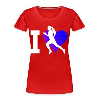 Jogging Running Course Hommes Jogging Fitness - T-shirt bio Premium Femme - rouge - Devant - Mia (176cm)