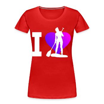 Stand up Paddle Standup Paddle Sup Standup Paddle - T-shirt bio Premium Femme - rouge - Devant - Mia (176cm)