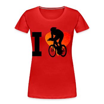 Vélo de route pour homme Cyclisme sur route Femme - T-shirt bio Premium Femme - rouge - Devant - Mia (176cm)