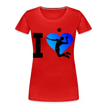 Volleyballer Beach Volley Volley Damen Volleyballs - Frauen Premium Bio T-Shirt - Rot - Vorne - Mia (176cm)