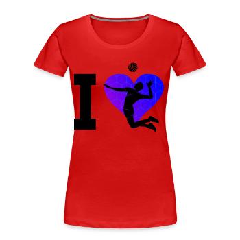 Beachvolleyball Beach Volley Volley Volleyballspie - Frauen Premium Bio T-Shirt - Rot - Vorne - Mia (176cm)