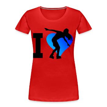 Patins à roulettes Patin à roulettes Patin à roulettes hommes Patin à roulettes femmes - T-shirt bio Premium Femme - rouge - Devant - Mia (176cm)