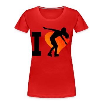 Rollerskate Rollerskaten Herren Roller Skating - Frauen Premium Bio T-Shirt - Rot - Vorne - Mia (176cm)