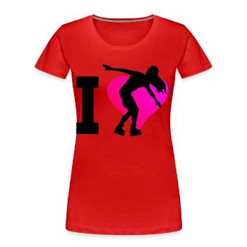 Roller Skating Roller Skates Roller Skating Rollerskat - Women's Premium Organic T-Shirt - red - Front - Mia (176cm)
