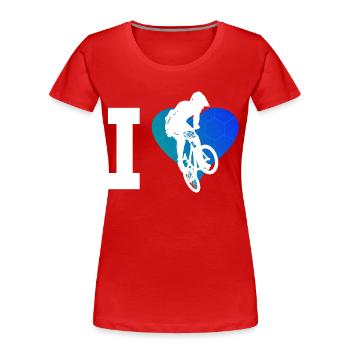 BMX cyclisme BMX vélo vélo femmes hommes - T-shirt bio Premium Femme - rouge - Devant - Mia (176cm)