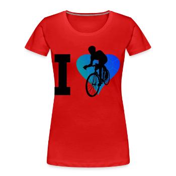 Rennradfahren Rennrad Damen Rennradfahrer - Frauen Premium Bio T-Shirt - Rot - Vorne - Mia (176cm)