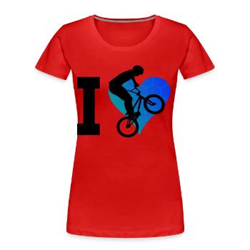 bmx Radfahren bmx jungen Damen Bike Herren - Frauen Premium Bio T-Shirt - Rot - Vorne - Mia (176cm)