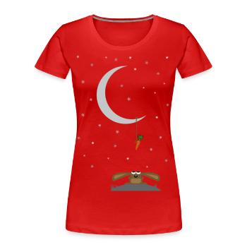 hase häschen kaninchen bunny osterhase mümmelmann - Frauen Premium Bio T-Shirt - Rot - Vorne - Mia (176cm)