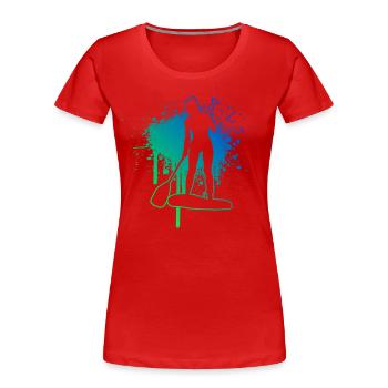 Standup Paddle Herren Standup Paddling Stand up Pa - Frauen Premium Bio T-Shirt - Rot - Vorne - Mia (176cm)
