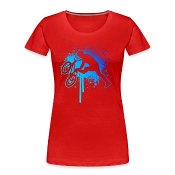 bmx jeune bmx vélo femmes vélo vélo - T-shirt bio Premium Femme - rouge - Devant - Mia (176cm)