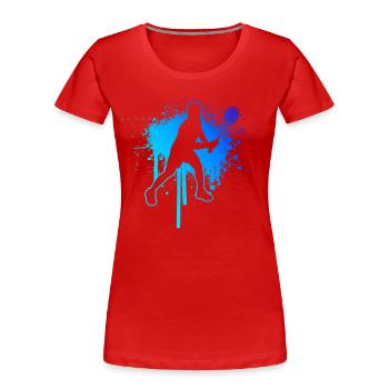 Badminton Joueur De Squash Badminton Badminton Hommes - T-shirt bio Premium Femme - rouge - Devant - Mia (176cm)
