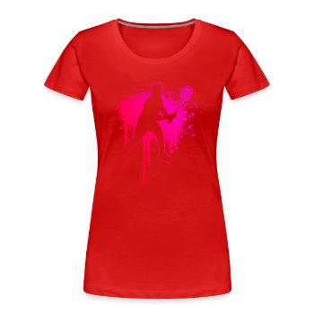 Badminton Squash Badminton Badminton Hommes Badminton Femmes - T-shirt bio Premium Femme - rouge - Devant - Mia (176cm)