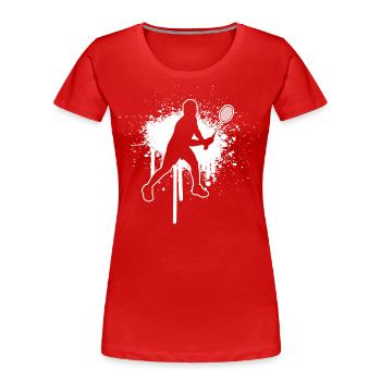 Joueur de badminton Badminton Squash Badminton - T-shirt bio Premium Femme - rouge - Devant - Mia (176cm)