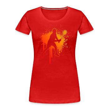 Badminton Féminin Badminton Joueur Squash Hommes - T-shirt bio Premium Femme - rouge - Devant - Mia (176cm)