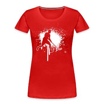 Innebandy Hockey Unihockeyspielen Unihockey - Frauen Premium Bio T-Shirt - Rot - Vorne - Mia (176cm)