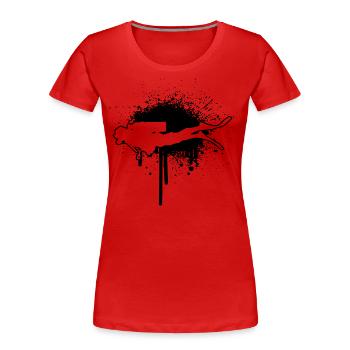 Plongée sous-marine Plongée Plongée sous-marine Plongée - T-shirt bio Premium Femme - rouge - Devant - Mia (176cm)