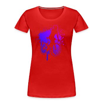 Roadbike Cyclisme de route Cyclisme de route Vélo de route - T-shirt bio Premium Femme - rouge - Devant - Mia (176cm)