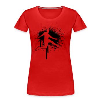 Footballers Playing football players - Women's Premium Organic T-Shirt - red - Front - Mia (176cm)