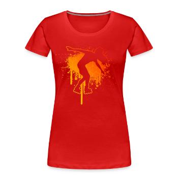 Rollschuhlaufen Herren Damen Rollerskate - Frauen Premium Bio T-Shirt - Rot - Vorne - Mia (176cm)