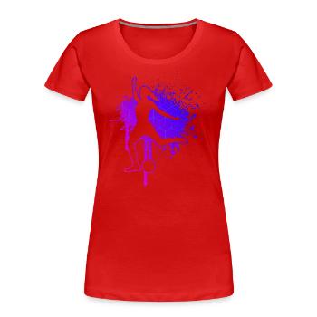 Footballers Playing football players - Women's Premium Organic T-Shirt - red - Front - Mia (176cm)
