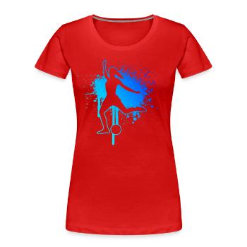 Playing football Footballers Football players - Women's Premium Organic T-Shirt - red - Front - Mia (176cm)