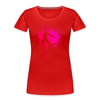 Damen Fussballspielen Fussballspieler Fussballer - Frauen Premium Bio T-Shirt - Rot - Vorne - Mia (176cm)