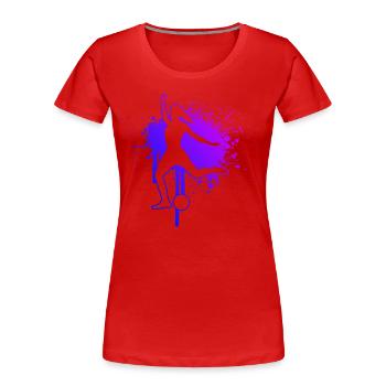 Fussball Fussballspielen Fussballer Fussballspiele - Frauen Premium Bio T-Shirt - Rot - Vorne - Mia (176cm)