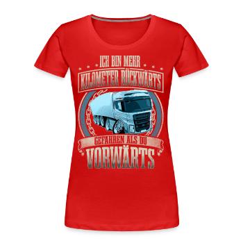 LKW Fahrer - Frauen Premium Bio T-Shirt - Rot - Vorne - Mia (176cm)